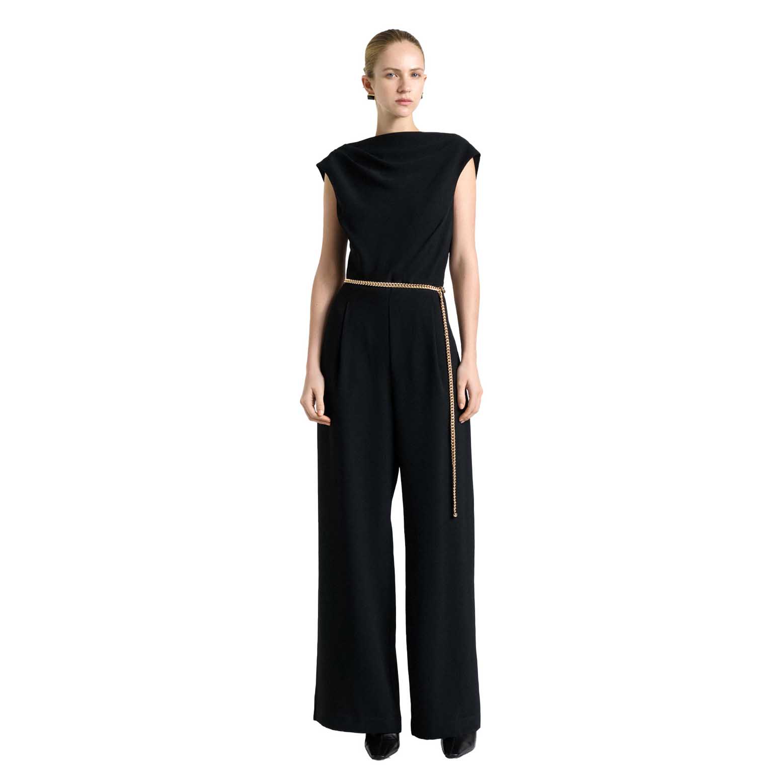 Cue Recycled Crepe Chain Belt Jumpsuit